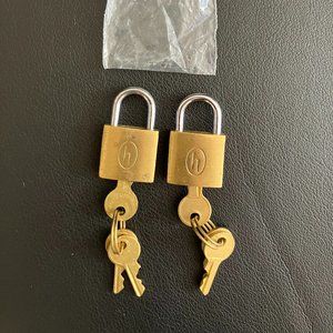 Set of 2 Vintage Hartmann Luggage Locks w/ 3 Keys Each, Original Owner